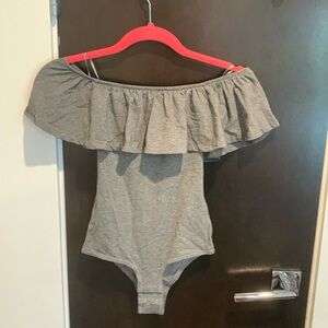 Jcrew Grey off shoulder Bodysuit